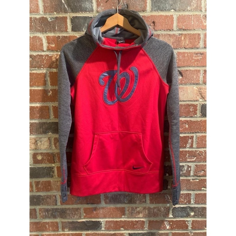 Washington Nationals‎ x Nike Pullover Hooded Sweatshirt Red/Gray • Small